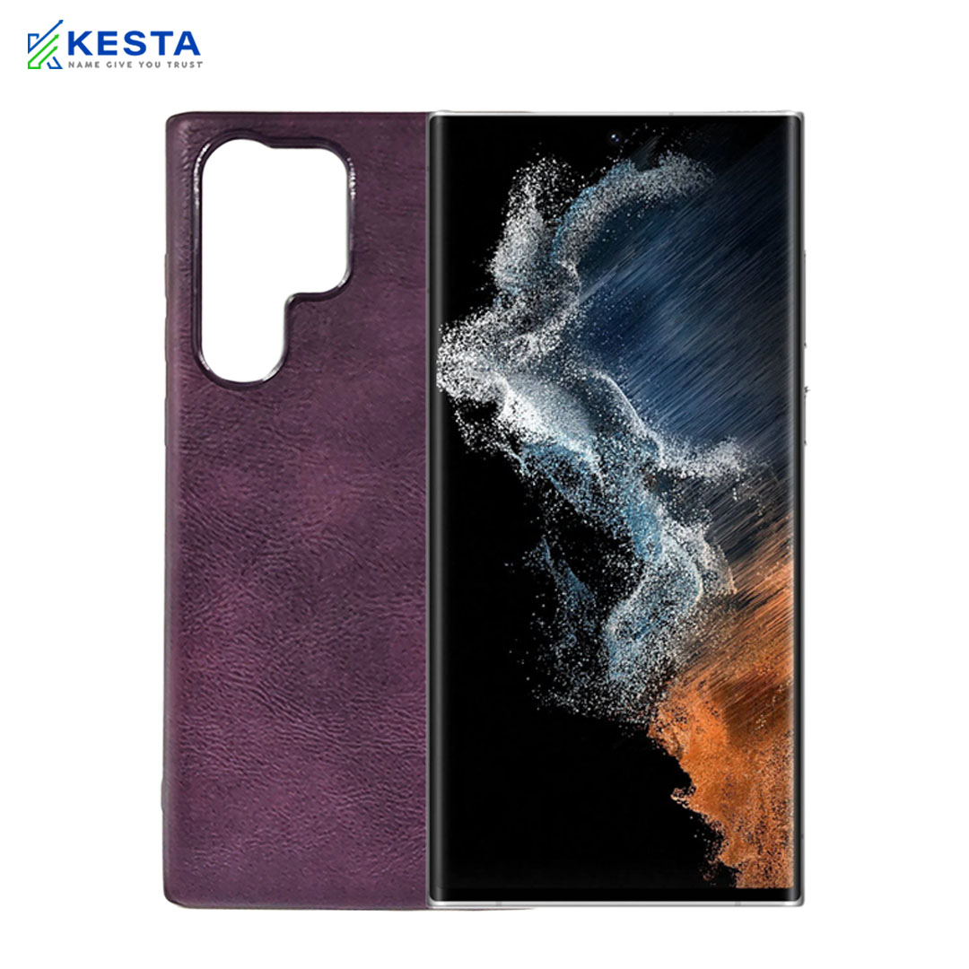 Samsung S22 Ultra Cover - Brave Purple Leather Case (Waterproof & Dustproof)